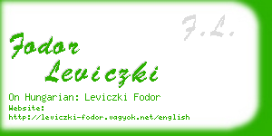 fodor leviczki business card